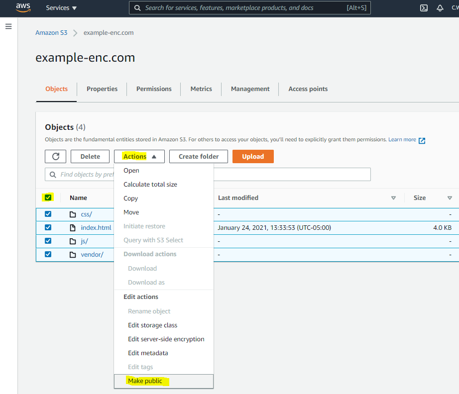 aws console